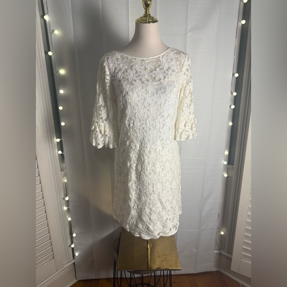 Jessica Howard Cream Lace Dress Size 8